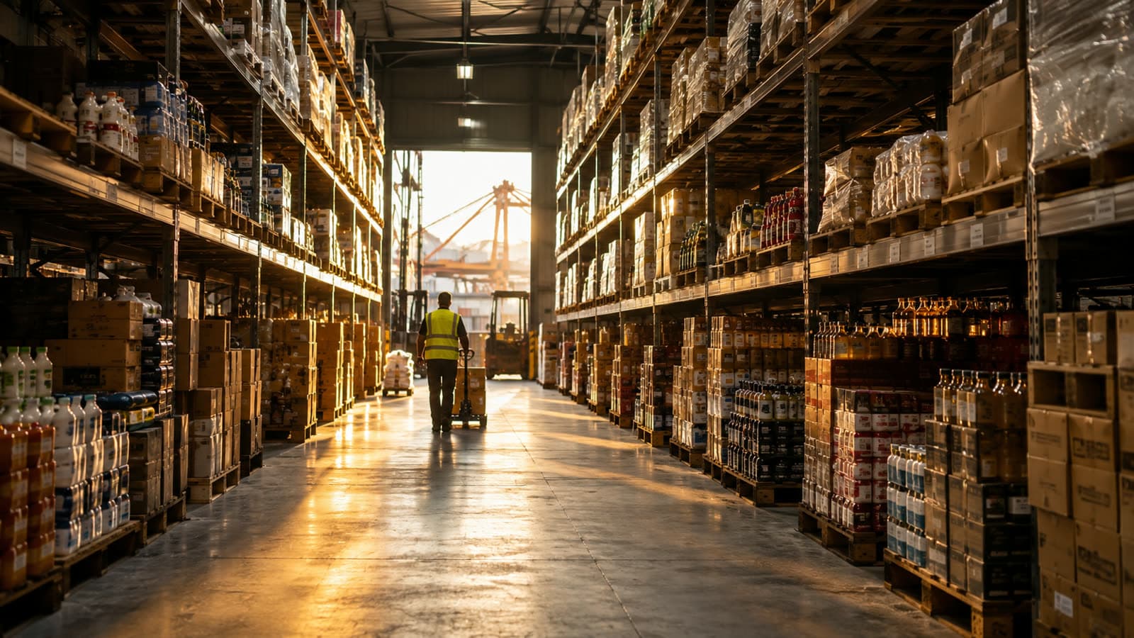 Entrepôt de marchandises variées prêtes à l'export en Chine