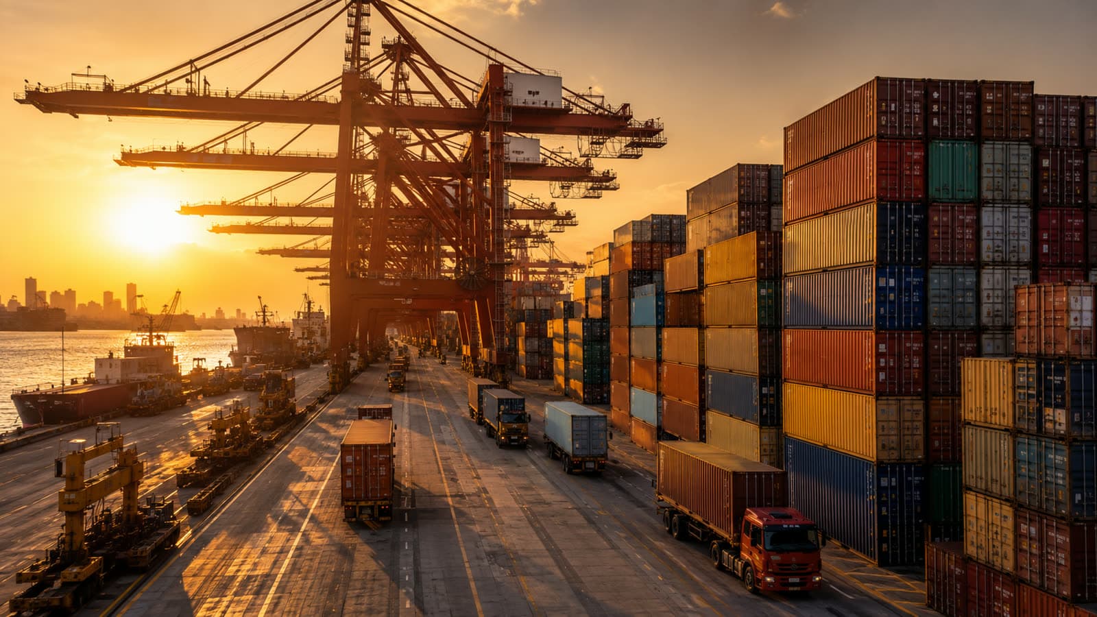 Empilement de conteneurs dans un terminal portuaire chinois